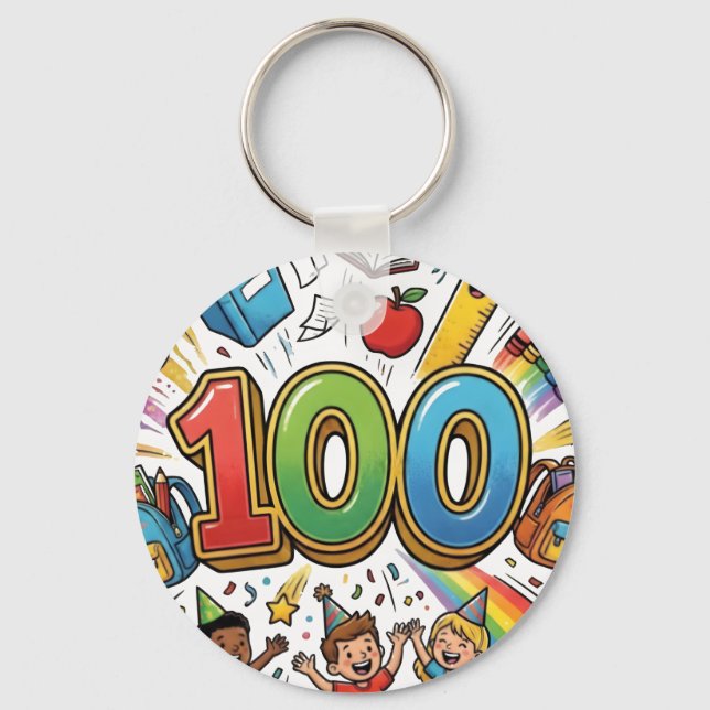 100-dagarsfestlig design –  nyckelring (Framsida)