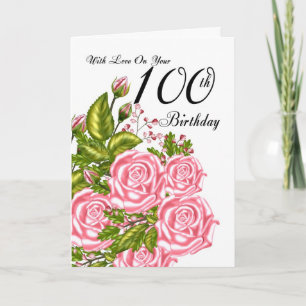 100-dagarskort med Rosa ros Kort