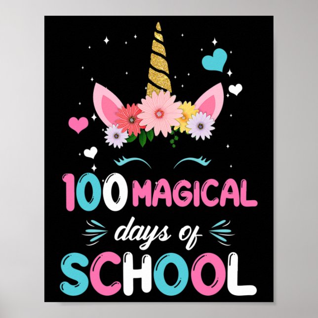 100-dagen Kindergarten för flickor 100 magiska Da Poster (Framsidan)