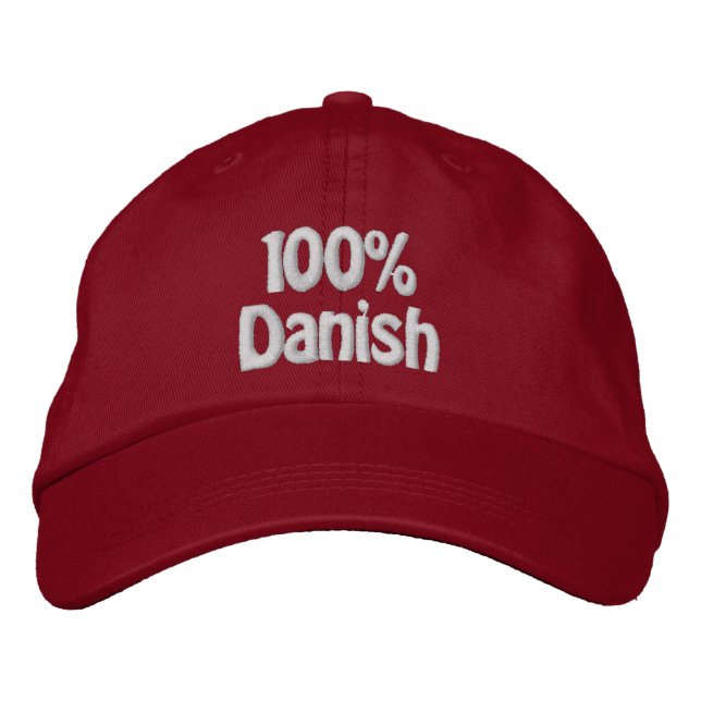100% dansk broderad keps (Framsida)
