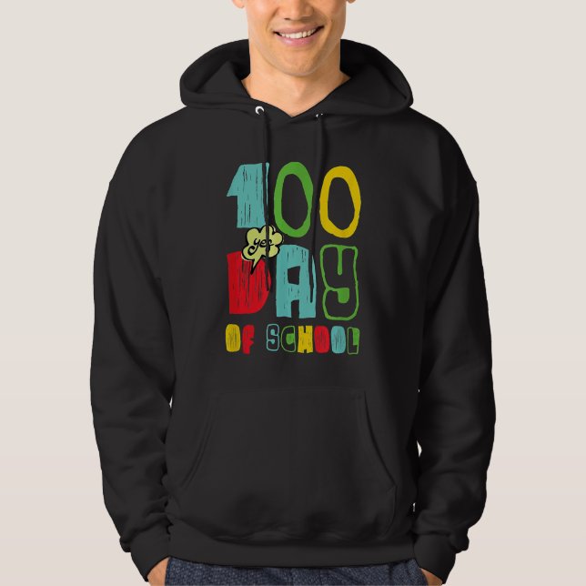100 Day of School for Kids Child Yes Hoodie (Framsida)