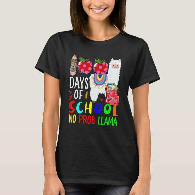 100 Day Of School No Prob Llama Cute Llama Lover S T Shirt (Framsida)