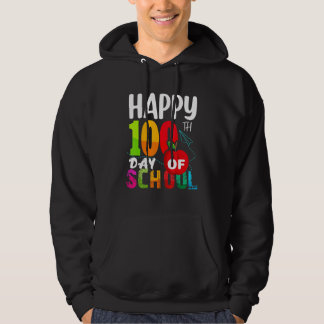 100 Day of School Teachers Kids Girls Boys Happy 1 Hoodie