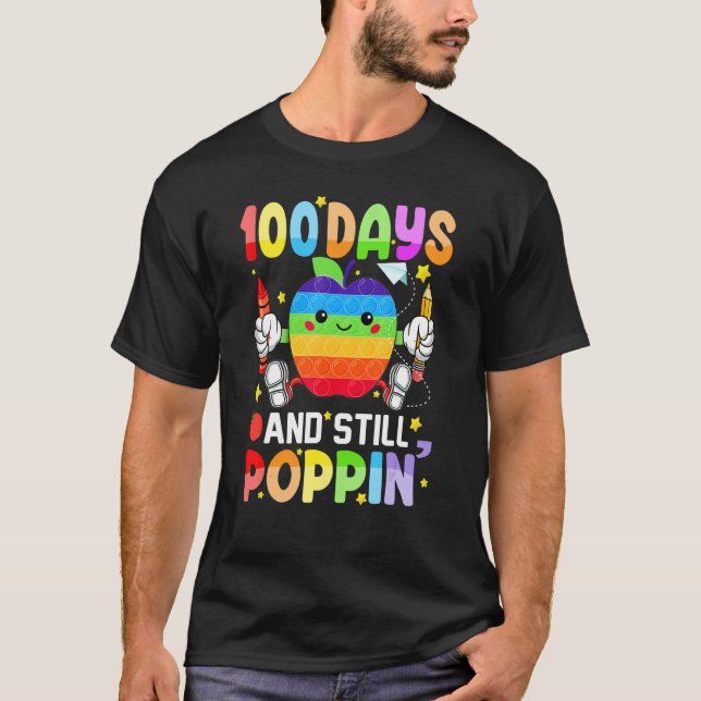 100 Days And Still Poppin 100th Day Of School Boy  T Shirt (Framsida)