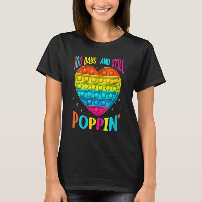 100 Days And Still Poppin 100th Day Of School Boys T Shirt (Framsida)