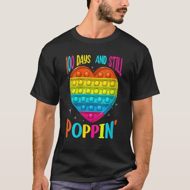 100 Days And Still Poppin 100th Day Of School Boys T Shirt (Framsida)