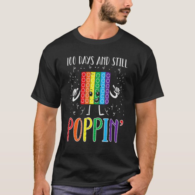 100 Days And Still Poppin 100th Day Of School Boys T Shirt (Framsida)