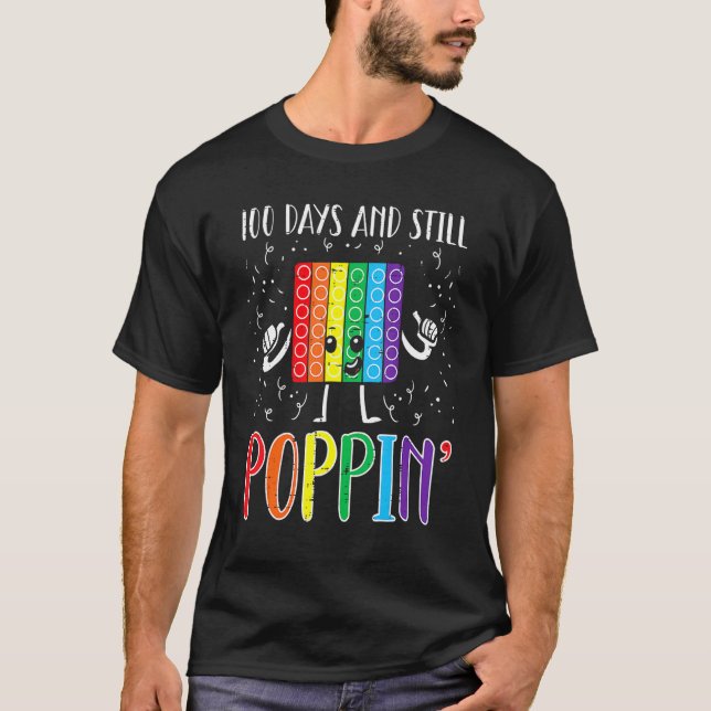 100 Days And Still Poppin 100th Day Of School Boys T Shirt (Framsida)