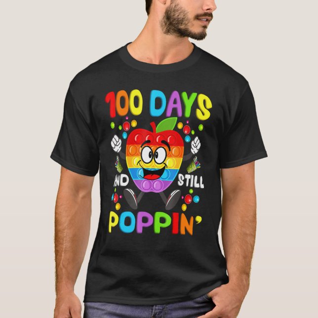 100 Days And Still Poppin 100th Day Of School Boys T Shirt (Framsida)