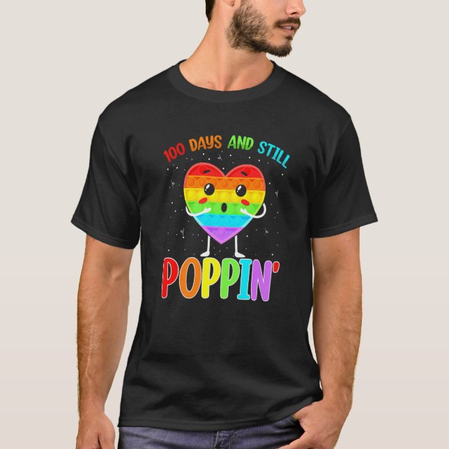 100 Days And Still Poppin 100th Day Of School Boys T Shirt (Framsida)