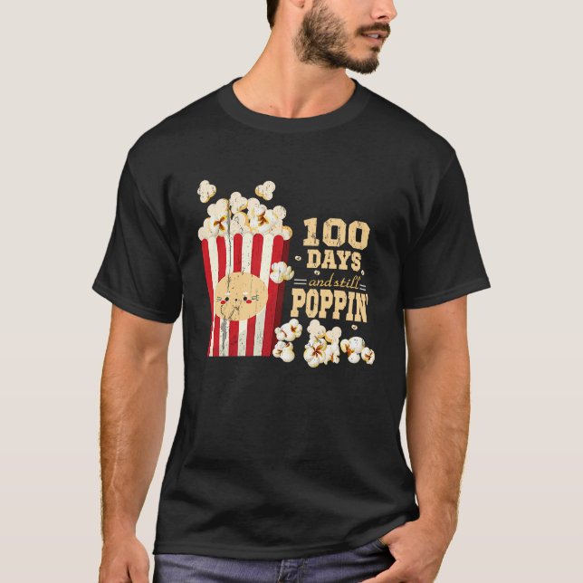 100 days and still popping popcorn girls and boys  t shirt (Framsida)