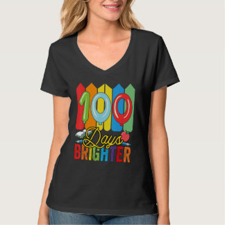 100 Days Brighter For Teachers And Kids Students T Shirt