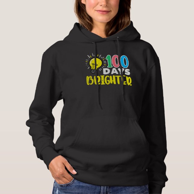 100 Days Brighter Light Bulb 100th Day School Smar T Shirt (Framsida)
