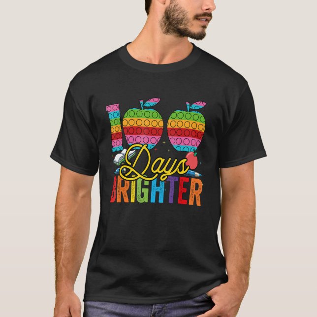 100 Days Brighter Popping For Teachers And Kids St T Shirt (Framsida)