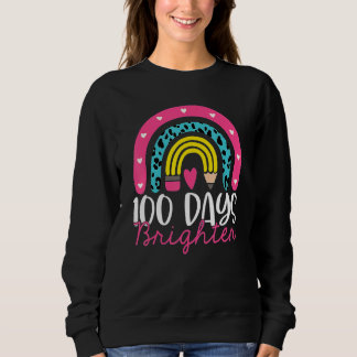 100 Days Brighter Rainbow 100th Day Tee For Teache
