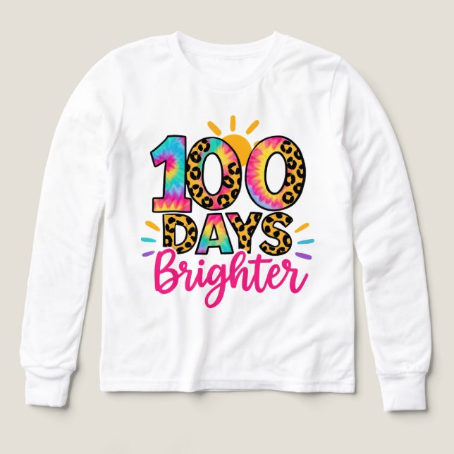 100 Days Brighter School T Shirt (Design framsida)