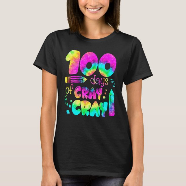 100 Days Cray Cray Buffalo Plaid 100th Day Of Scho T Shirt (Framsida)