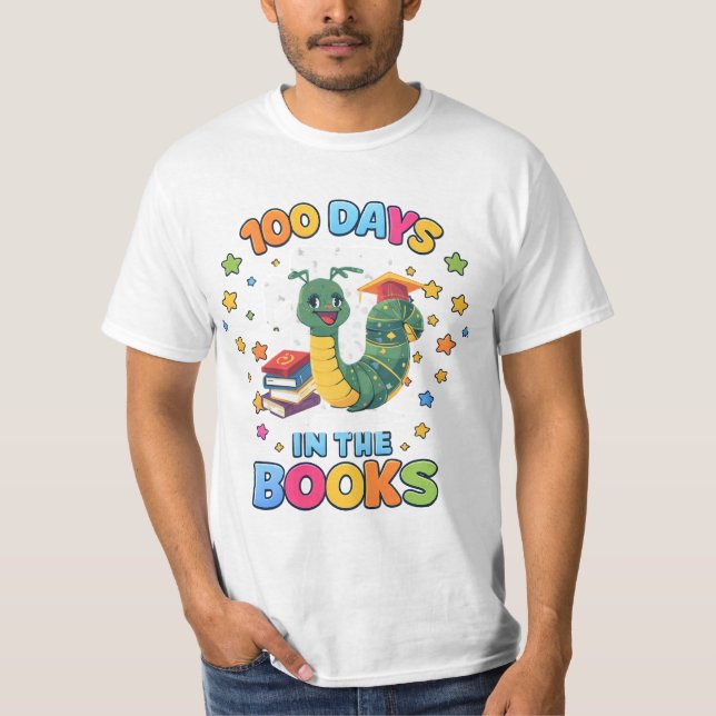 100 Days In The Books T-Shirt (Framsida)