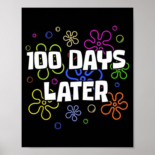 100 Days Later 100th Day Of School Teacher Student Poster (Framsidan)