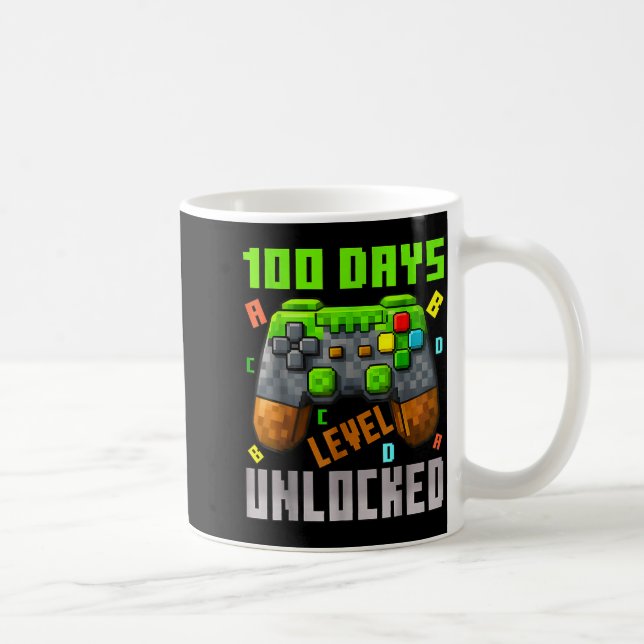 100 Days Level Unlocked Gaming 100 Days Of School  Kaffemugg (Höger)