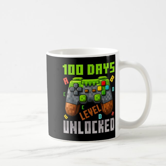 100 Days Level Unlocked Gaming 100 Days Of School  Kaffemugg (Höger)