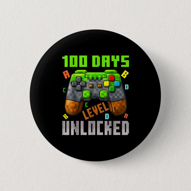 100 Days Level Unlocked Gaming 100 Days Of School  Knapp (Framsida)