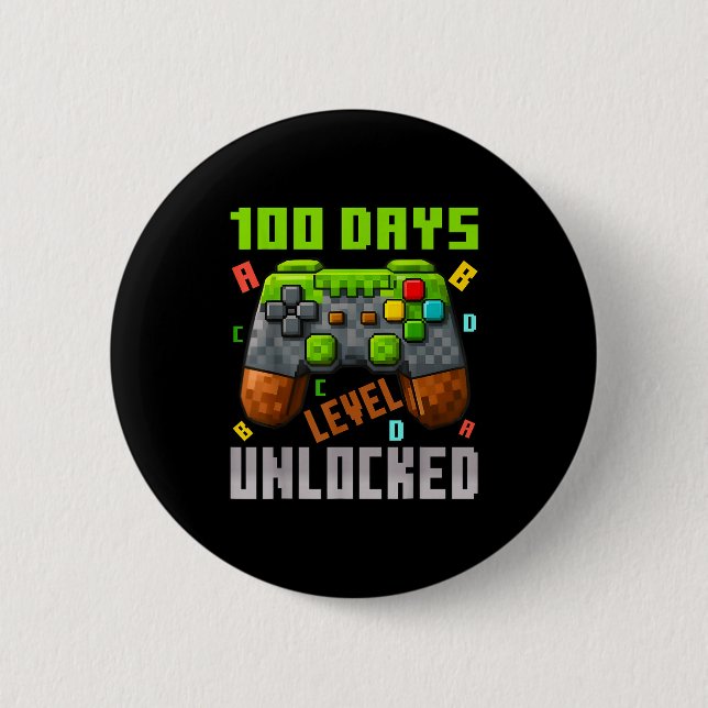 100 Days Level Unlocked Gaming 100 Days Of School  Knapp (Framsida)