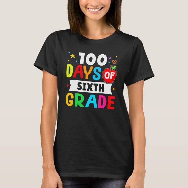 100 Days of 6th grade Toddler Boy Girl T Shirt (Framsida)