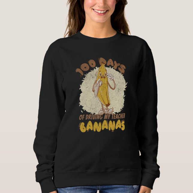 100 Days of Driving my Teacher Bananas School Kids T Shirt (Framsida)