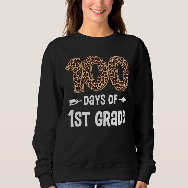 100 Days Of First Grade Teacher Student 100th Day  T Shirt (Framsida)