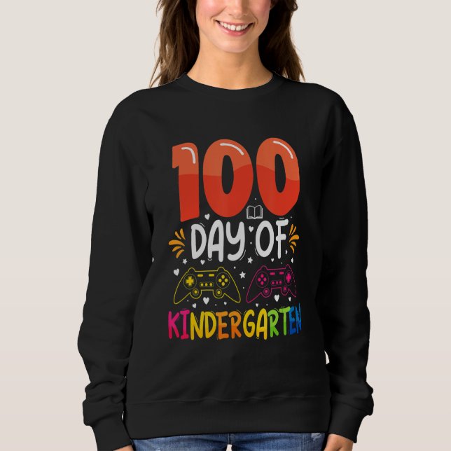 100 Days Of Kindergarten Gamer  100 Days Of School T Shirt (Framsida)