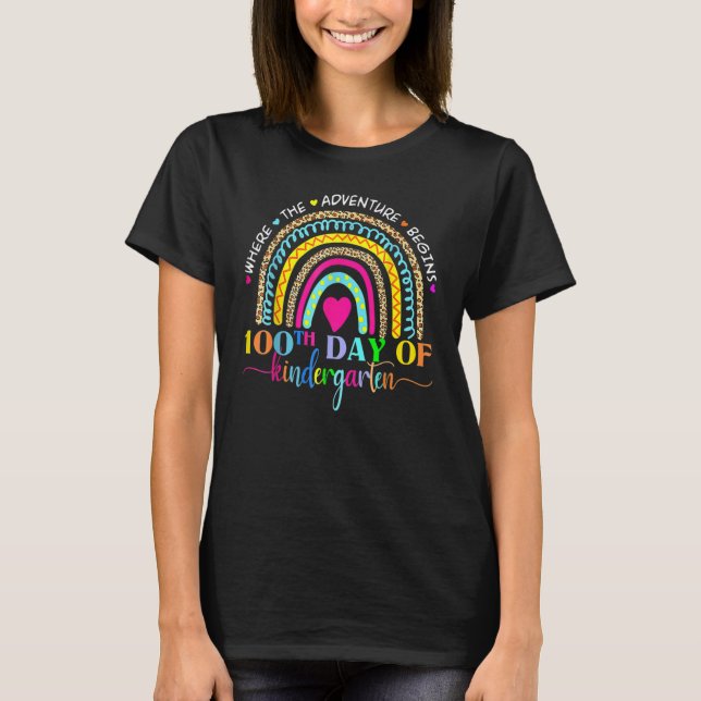 100 Days Of Kindergarten School Teacher Smarter Ra T Shirt (Framsida)