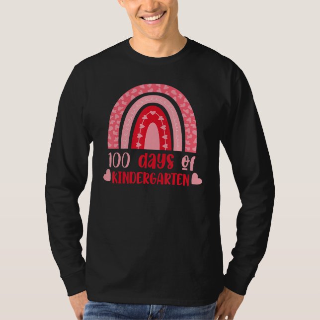 100 Days Of Kindergarten Teacher 100 Day Of School T Shirt (Framsida)