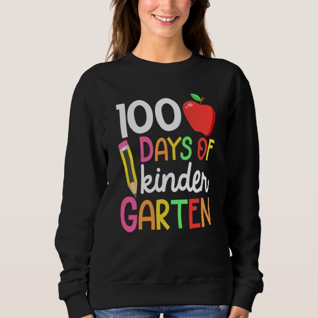100 Days Of Kindergarten Teacher Student 100th Day T Shirt (Framsida)