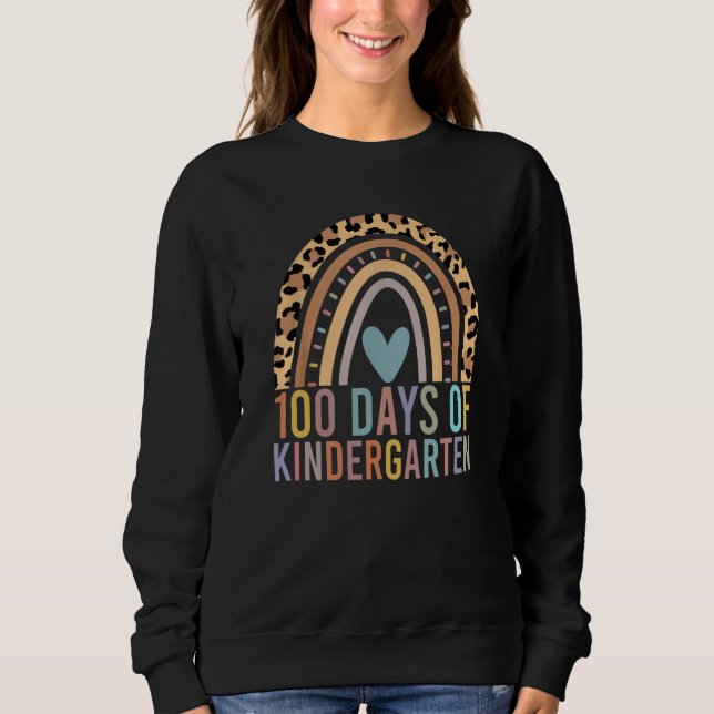 100 Days Of Kindergarten Teacher Student 100th Day T Shirt (Framsida)