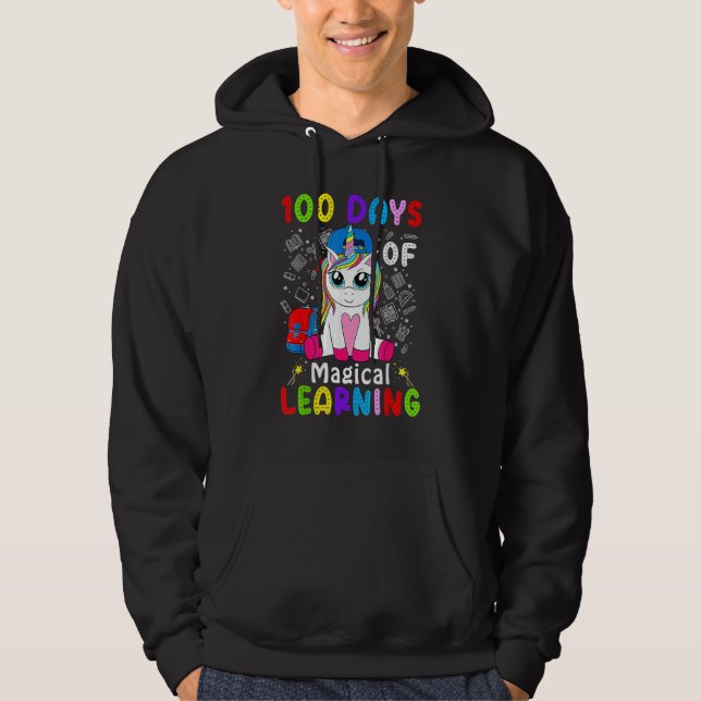100 Days of Magical Learning School Smarter Dabbin Hoodie (Framsida)