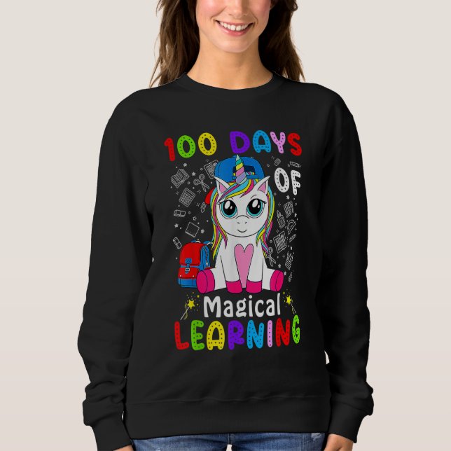 100 Days of Magical Learning School Smarter Dabbin T Shirt (Framsida)