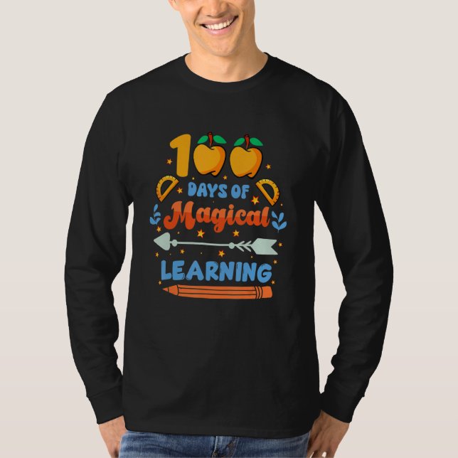 100 Days Of Magical Learning  Student Teacher T Shirt (Framsida)