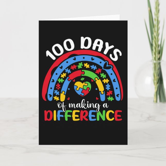 100 Days of Making a Difference Autism Awareness Kort (Framsida)