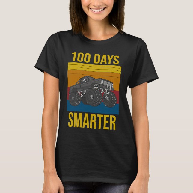 100 Days of School 100th Day 100 Days Smarter Mons T Shirt (Framsida)