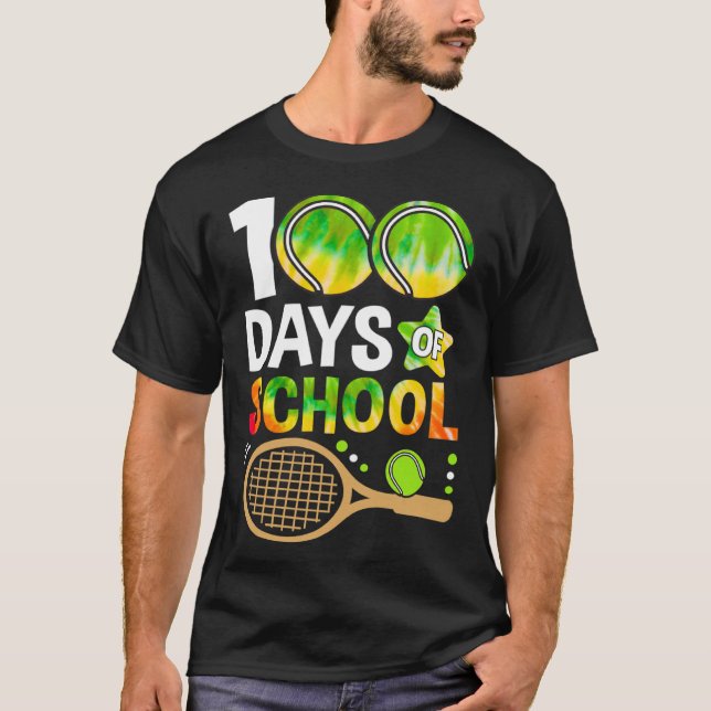 100 Days Of School 100th Days Sports Tennis Teache T Shirt (Framsida)