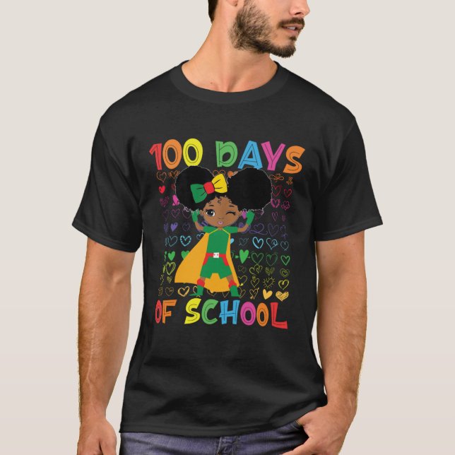 100 Days Of School and Black History Month African T Shirt (Framsida)