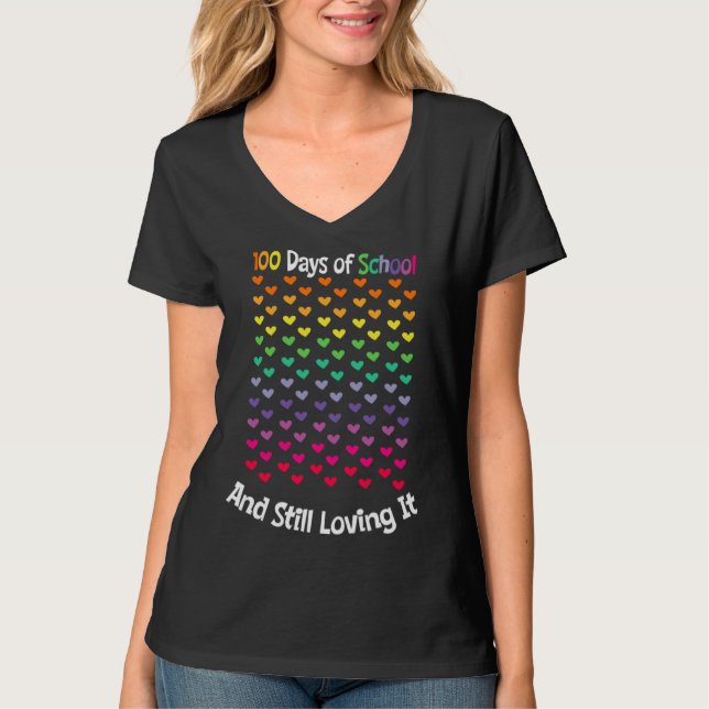 100 Days of School and Still Loving It Students Te T Shirt (Framsida)
