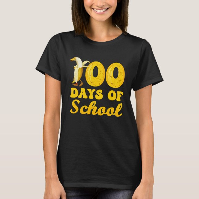 100 Days Of School Banana 100 Days Of School T Shirt (Framsida)