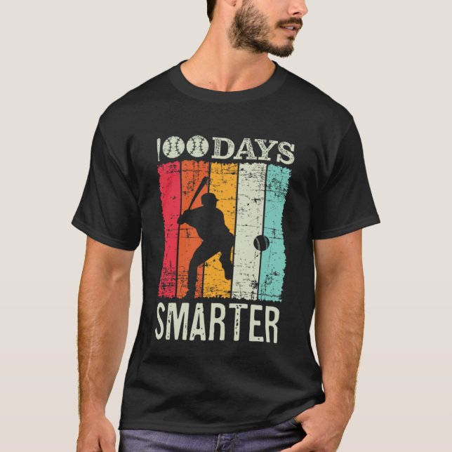 100 Days Of School Baseball Boy Fun Celebration St T Shirt (Framsida)