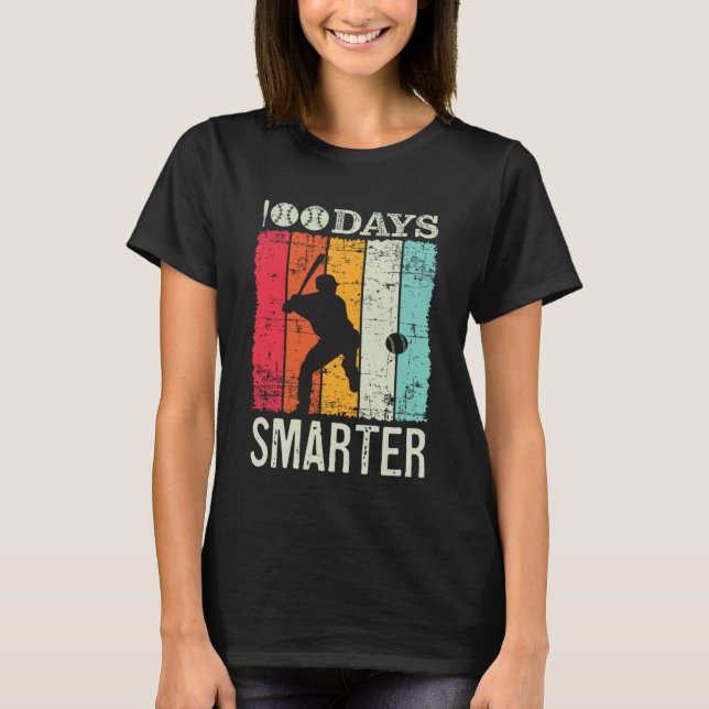 100 Days Of School Baseball Boy Fun Celebration St T Shirt (Framsida)