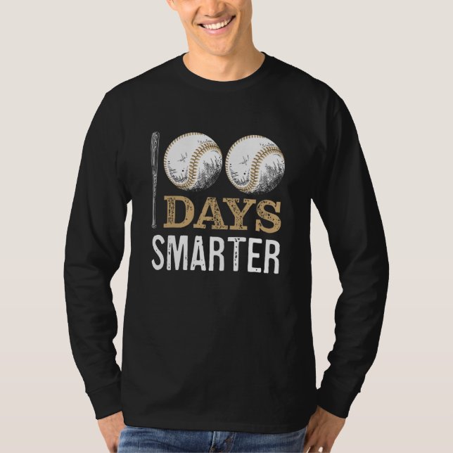 100 Days Of School Baseball Boy Fun Celebration St T Shirt (Framsida)