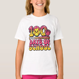 100 Days of School Baseball Donut Girls Softball T Shirt