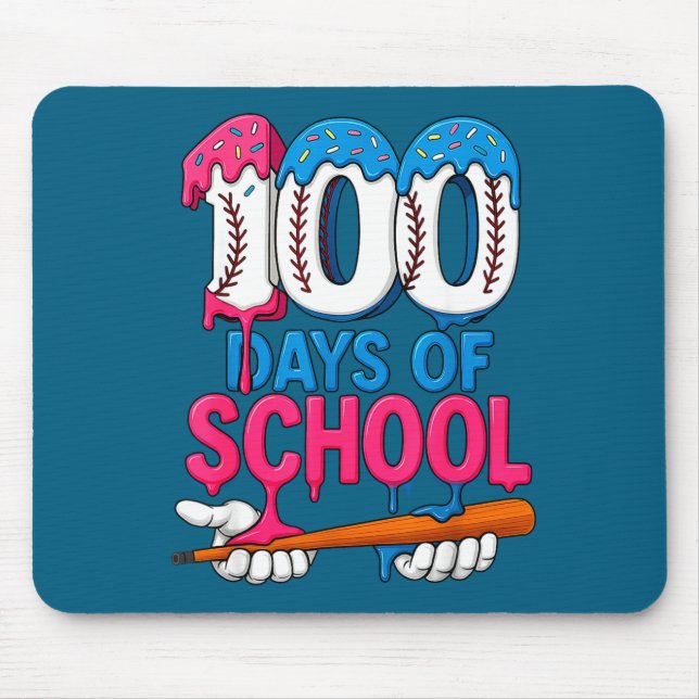 100 Days Of School Baseball Drip Bat 100th Day Of  Musmatta (Framsidan)