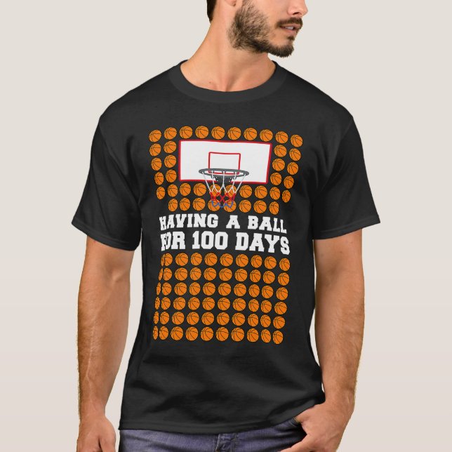 100 Days Of School Basketball 100th Day Balls  For T Shirt (Framsida)